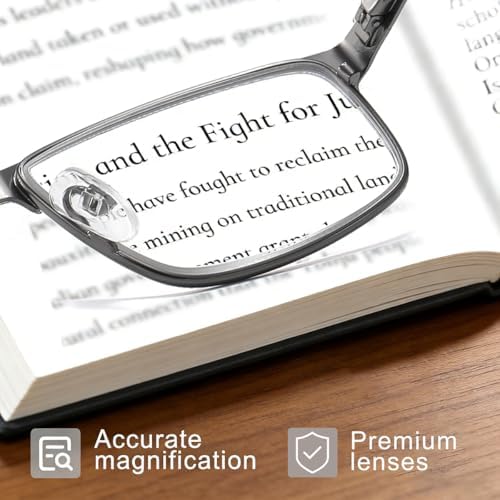 EYECEDAR 5-Pack Reading Glasses for Men Metal Frame Spring Hinges with Computer Readers 1.75