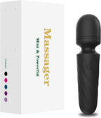 Handheld Personal Mini Massager Tool– Waterproof, USB Rechargeable, 10 Vibration - Perfect on Back Legs Hand Pains and Sports Recovery(Black)