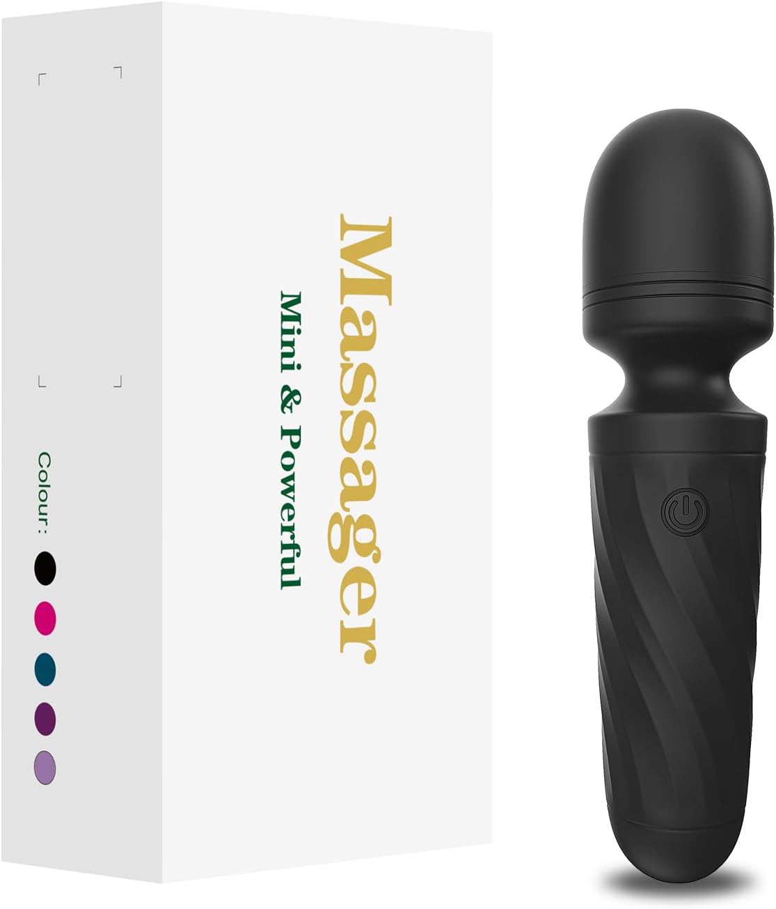 Handheld Personal Mini Massager Tool– Waterproof, USB Rechargeable, 10 Vibration - Perfect on Back Legs Hand Pains and Sports Recovery(Black)