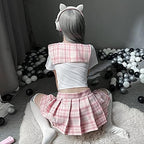 Schoolgirl Outfits Japanese Plaid Pleated Skirt JK Uniform Cosplay Lingerie