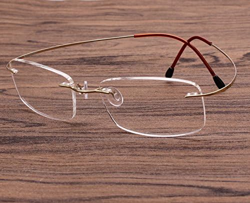 Agstum Titanium Rimless Flexible Frame Hingeless Optical Eyeglasses Clear Lens