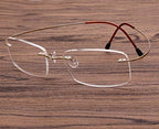 Agstum Titanium Rimless Flexible Frame Hingeless Optical Eyeglasses Clear Lens