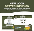 HANDPICK Original Tulsi Tea (100 count) Holy Basil Tea | Non-GMO, Caffeine-Free Herbal Tea | Ecofriendly Round Tea Bags
