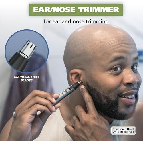 Wahl Micro Groomsman Battery Personal Trimmer for Hygienic Grooming with Rinseable, Interchangeable Heads for Eyebrows, Neckline, Nose, Ears, & Other Detailing - 05640-600