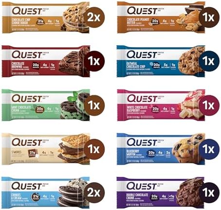 Quest Nutrition Ultimate Variety Pack Protein Bars, High Protein, Low Carb, Gluten Free, Keto Friendly, 12 Count