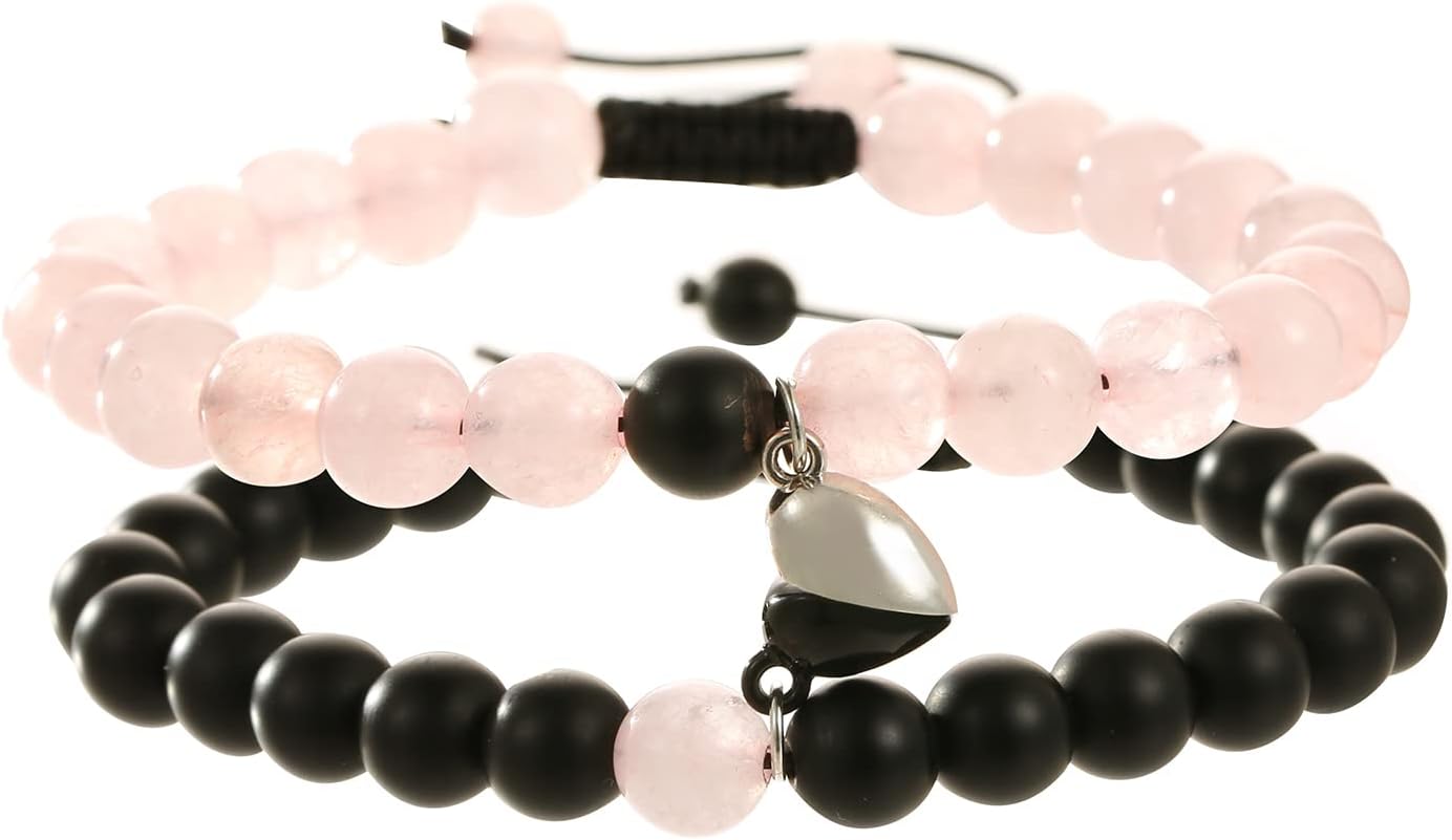 Magnetic Couple Bracelet Set Friendship Couple Long Distance Matching Bracelet Natural Turquoise Beaded Bracelet Women Men for Graduation Valentine's Day Daily Gifts
