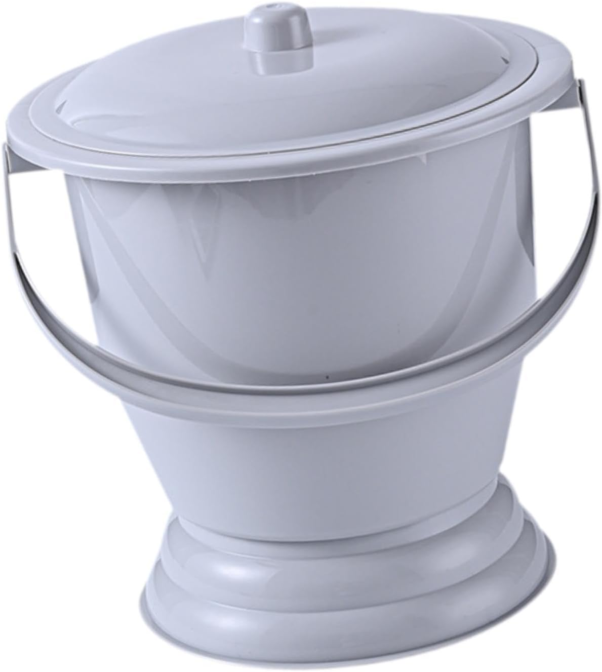 Generic Spittoon Urinal with Lid Portable Bedpan Potty Bucket Pot, Household Portable Toilet for Woman Children Home, Gray