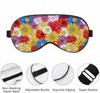 Crazy Daisy Sleep Eye Mask Many Different Flowers Men Women Sleep Mask with Adjustable Strap Eye Cover Eye Shade for Travel, Nap,Meditation