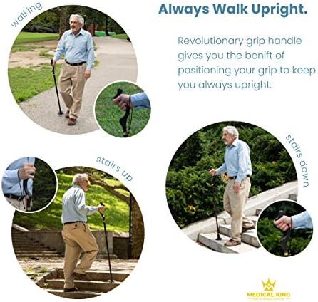 Walking Cane for Men and Women - Special Balancing Stick With 10 Adjustable Heights - Self Standing, Folding, Portable, Collapsible, and Comfortable