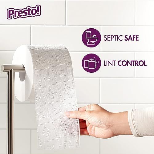 Amazon Brand - Presto! FSC Certified 319 Sheet Roll Toilet Paper, Ultra 3-Ply, Unscented, 6 Rolls (Pack of 4), 24 Mega Rolls = 96 Regular Rolls, 7656 Count