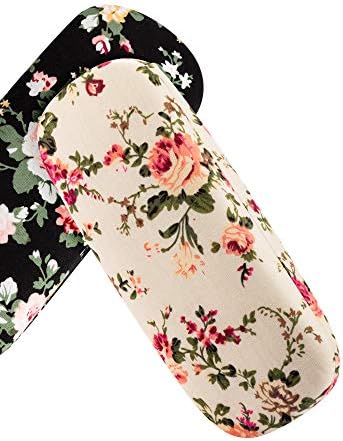 Weewooday 2 pcs hard shell glasses case Flower Glasses for Women Floral Retro Portable Eyeglass Box