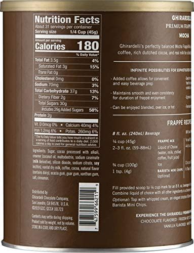Ghirardelli Mocha Frappe, Powder, 3.12 lb