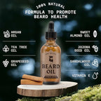Striking Viking Natural Sandalwood Beard Oil for Men - 2 Fl Oz - Hydrating & Softening Beard Care - Non-Greasy Fast Absorbing with Tea Tree Oil - Nourishing Jojoba & Argan Extracts