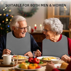 2 Pack Adult Bibs for Men & Women，Adjustable Adult Silicone Bib， Washable Waterproof Bibs for Adults with Crumb Catcher，Gift for Mom/Dad
