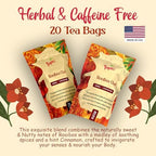Tropace Organic Rooibos - 20 Tea Bags, South African Red Tea infused with Cardamom, Cinnamon & Black Pepper - Caffeine Free Herbal Tea, Rooibos Tea Rooted in Africa & Packed in USA, 1.4 oz (40g)