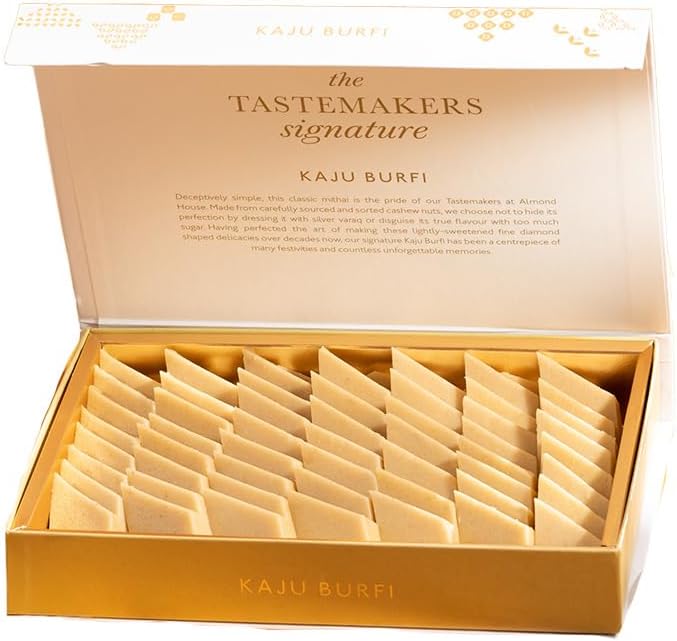 Almond House Kaju Burfi Kaju Katli Barfi Traditional Indian Sweets Indian Mithai Dry Fruit Sweets Made with Finest Cashews Ideal for Gifting & Celebration 500gms