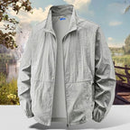 Men's UV Jacket UPF 50+ Sun Protective Zip Up Lightweight Jackets Quick-Dry Fishing Long Sleeve Summer Wear with Pockets