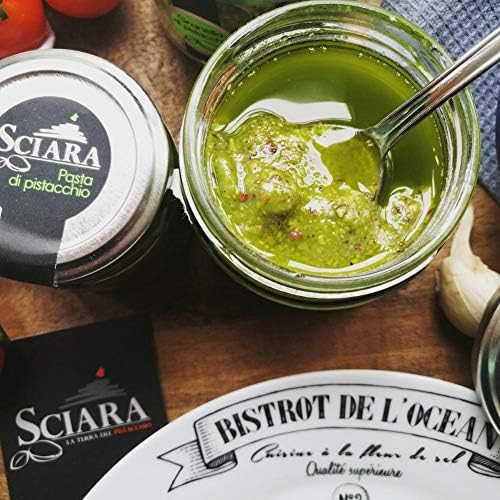 Sciara | Sicilian Pistachio Pesto | Premium Quality Pistachio from Bronte, Italy | Glass Jar 190g (6.7 oz) (Pack of 2)