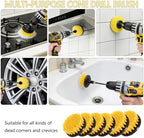 18Pack Drill Brush Power Scrubber Cleaning Brush Extended Long Attachment Set All Purpose Drill Scrub Brushes Kit for Bathroom, Car Detailing, Carpet, Tile Grout, Sinks, Corners
