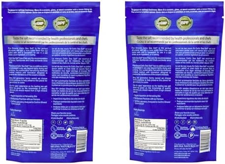 Celtic Sea Salt Fine Ground – Unrefined Mineral Salt, Sustainably Harvested, GMP Certified, Lab Tested – Baking, Cooking, Seasoning, Everyday Use – 2 Pack (1 lb Each)