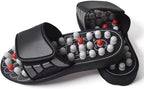MTFBQ Mens Massage Slippers Acupressure Foot Massage Sandals, Adjustable Foot Massager Tools, Relief Neuropathy Arthritis Plantar Plantar Fasciitis Slides Open Toe Non-Slip Massage Shoes for Spa