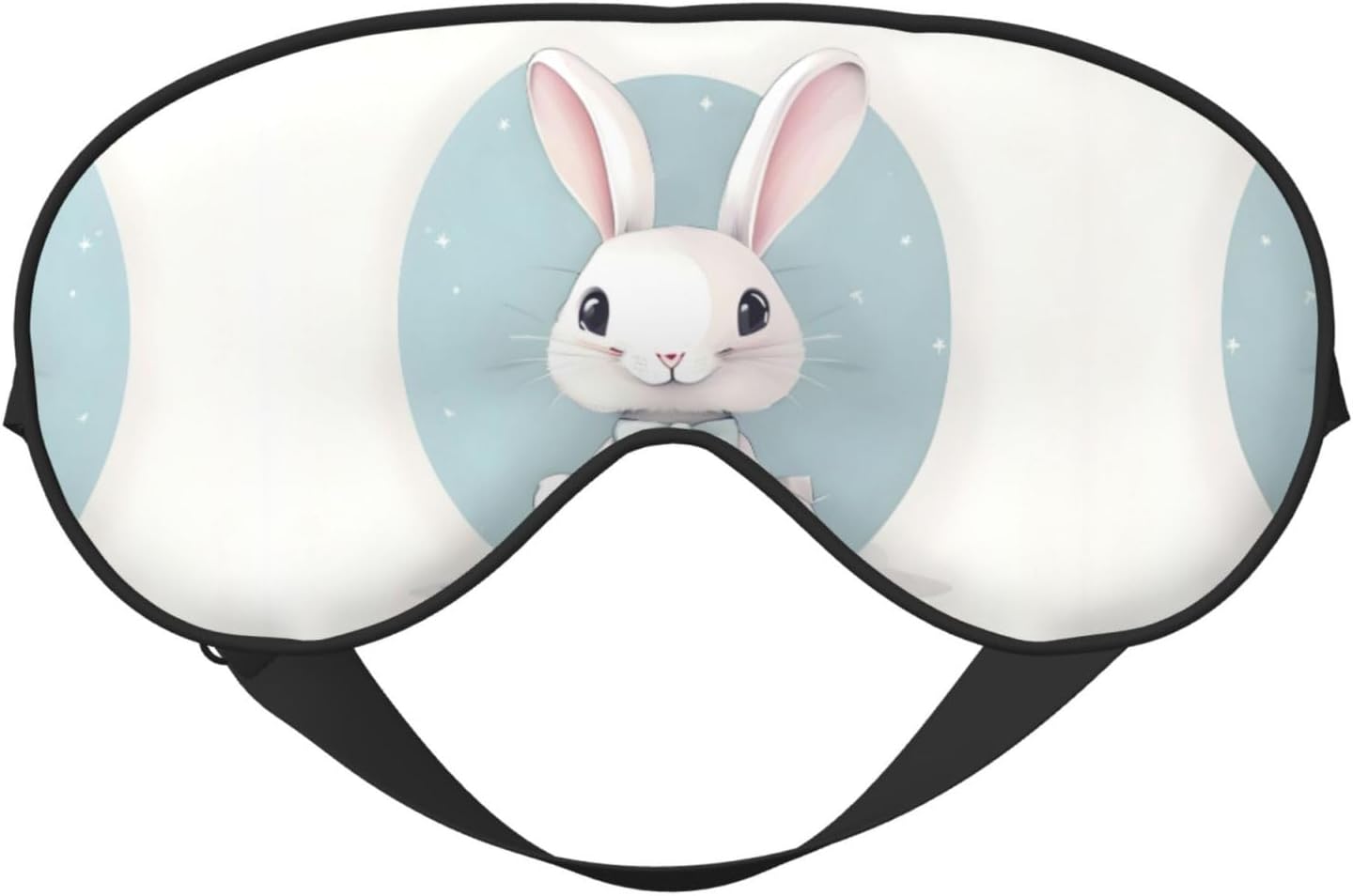 Cute White Rabbit Print Print Unisex Sleeping Eye Mask,Soft Comfortable Light-Blocking Eye Mask