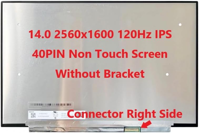 New LCD Replacement Screen (Non Touch) 14.0 Inch (16:10) IPS (No Brackets) NE140QDM-NX1 120Hz WQXGA 2560x1600 40 Pin Matte for ASUS ROG Zephyrus G14 for Laptop/Display/Screen/LCD Application