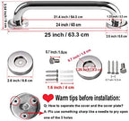 2 Pack 24 Inch Shower Grab Bar, iMomwee Chrome Stainless Steel Bathroom Grab Bar Handle, Bathroom Shower Balance Bar,Safety Hand Rail Support,Handicap Elderly Senior Assist Bath Handle(1.25" Diameter)