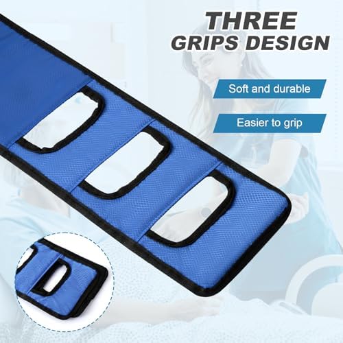 Transfer Sling for Elderly and Disabled - Gait Belt，Transfer Belt for Elderly and Disabled,Gait Belts for Seniors, Body Wheelchair Lift Mobility Standing Aid for Patients (Blue)