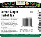 Frontier Co-op Lemon Ginger Herbal Tea, Kosher, Bulk Tea | 16 Ounce (Pack of 1)
