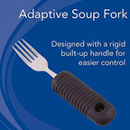 Sammons Preston 61234 Sure Grip Stainless Steel Dinner Fork with Thick Rubber Handle, 8" Long