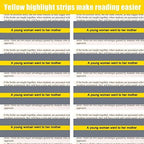 36 Pieces Guided Reading Strips Colored Yellow Overlay Highlight Bookmarks Reading Strips Help with Dyslexia for Crystal Children and Teacher Supply