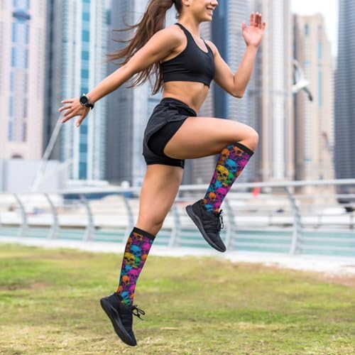 Compression Socks Calf Knee High Support Socks Novelty For Women Men Athletic Running Hiking Nurse