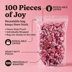 KISSES Milk Chocolate Candy, Individually Wrapped in Pink Foil, Comes in 1lb Bulk Resealable Pouch (Approx 100pcs) - Perfect for Baby Shower, Wedding Favors, Birthday Parties, Candy Buffets & Everyday Snack