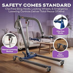 ProHeal Patient Lift - Safe and Easy Bariatric Full Body Patient Transfer Lifter for Home Use and Facilities - Floor, Low Bed and Chair Lifting, 600 LBS Weight Capacity, 6 Point Spreader Bar