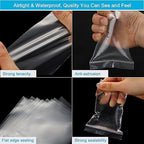 1.5''x 1.5'', (Pack of 100) 2 mil Thick Clear Plastic Reclosable Zip Poly Bags with Resealable Lock Seal Zipper for Photo, Jewelry, Bakery, Treats, Travel, Storage, Packaging & Shipping…