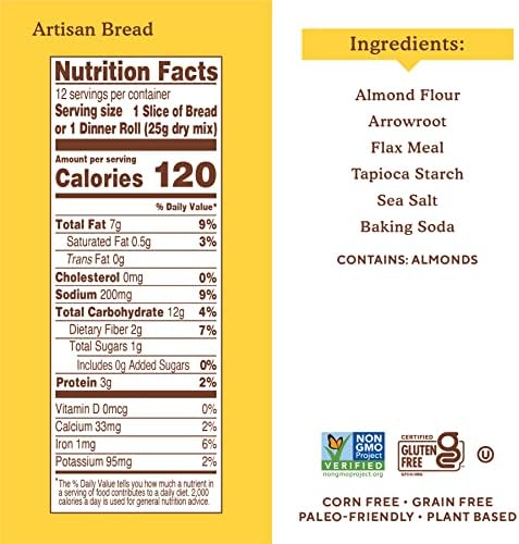 Simple Mills Almond Flour Baking Mix, Artisan Bread Mix - Gluten Free, Plant Based, Paleo Friendly, 10.4 Ounce (Pack of 6)
