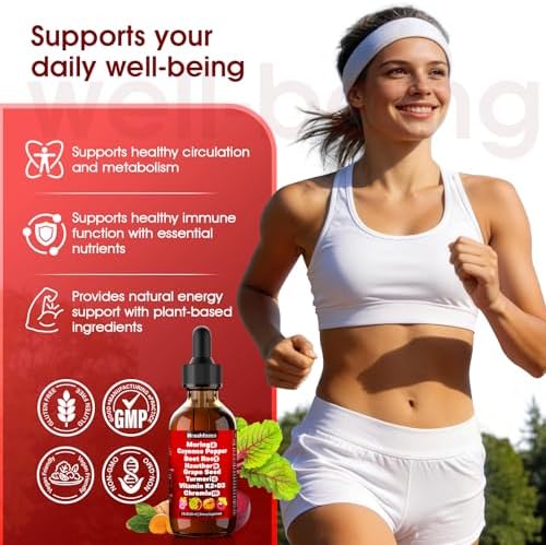 Cayenne Pepper Drops, Liquid Organic Cayenne Pepper, Cayenne Health Supplements, with Beet Root, Moringa, Hawthorn Berry, Grape Seed, Turmeric, Ginseng & Vitamin K2 D3-Vegan, Plant-Based, 2oz