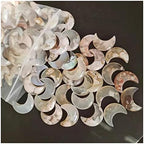 Natural Crystal Rough Natural Cherry Blossom Agate Moon-Shaped Crystal Flower Agate Quartz Gemstone Healing Stone Mineral Ornaments(1pcs)