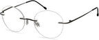 Eyekepper Frameless Reading Glasses Women - Round Rimless Readers Men Gunmetal +2.25