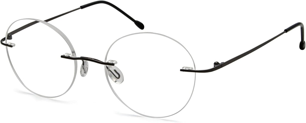 Eyekepper Frameless Reading Glasses Women - Round Rimless Readers Men Gunmetal +0.50