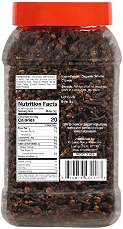 Organic Whole Cloves | 7.05 oz or 200g | USDA Organic Approved and Non-GMO | Vegan | All Natural Blend - 100% Raw and Natural from India, by SHOPOSR