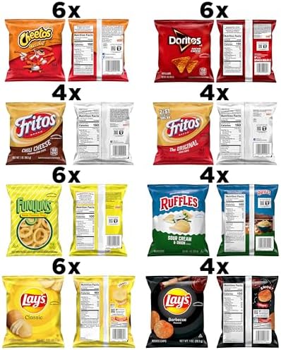 Frito-Lay Variety Packs, Party Mix, Single Serve Bags, 2.41 Pounds (40 Pack)