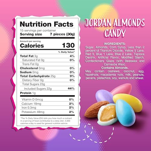 Jordan Almonds | 1-Pound Bag | Pastel Candy for Wedding Buffets, Party Favors, Bridal Showers & Elegant Candy Displays | Old Fashioned Coated Almonds
