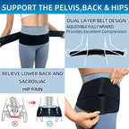 SI Belt - Sacroiliac Belt for Women and Men, SI Joint Pain Relief, Pelvis Support, Sciatic Nerve Brace, Lower Back Lumbar Hip Brace for Sciatic Pain Relief, Adjustable Pregnancy Support Band