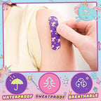 Tondiamo 200 Pieces 5 Styles Cartoon Bandages for Kids Flexible Adhesive Colorful Strips Waterproof Cute Bandages for Girls Repair Tape Knuckle Stickers Protection Care for Cuts Scrapes Burns