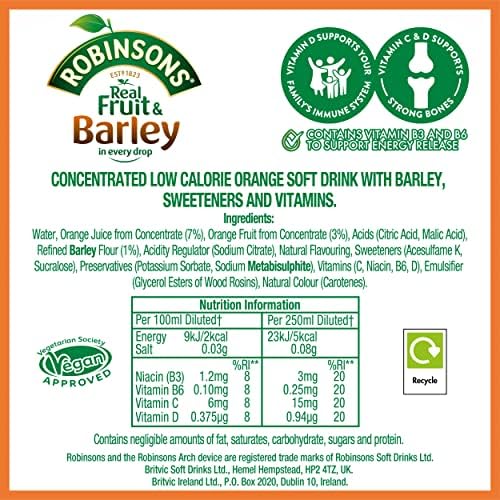 Robinsons Orange Barley Water (850ml)
