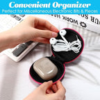 Abbylike 30 Pack Headphone Case Earphone Earbud Headset Carrying Case Holder Hard EVA Headset Travel Pouch Square Storage Bag Cell Phone Accessories Organizer with Hook for Memory Card Chip