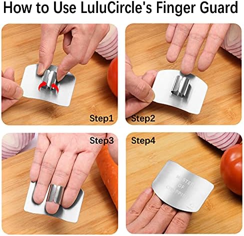 Finger Guards for Cutting, Stainless Steel Finger Guard for Cutting Food, Finger Protectors, Finger Protector, Avoid Hurting when Slicing and Dicing, 2 Pieces
