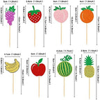 Ercadio 24 Pack Fruit Theme Cupcake Toppers Glitter Apple Orange Peach Strawberry Banana Cupcake Picks Hawaii Fuit Cupcake Decor for Birthday Party Decoration Supplies